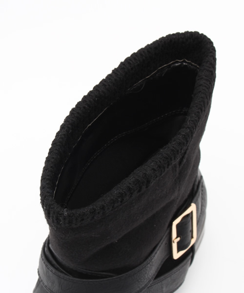 Noubel Voug Relax（ヌーベルヴォーグリラックス）の「Noubel Voug Relax(ヌーベル　ヴォーグ　リラックス)/異素材ツートーンアンクルベルトショートブーツ（ブーツ・レディース・グレー系その他/ベージュ系その他/ブラック・M/LL/L/S）」の11枚目の写真