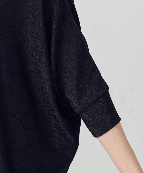 COMME CA ISM(コムサイズム)の「きらきらラメ 5分袖 ドルマンスリーブカットソー(Tシャツ/カットソー・レディース・ブラック/ネイビー・LARGE/MEDIUM)」の13枚目の写真