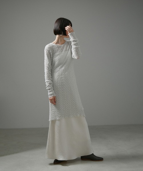 SALON adam et rope'(サロン アダム エ ロペ)の「【NIPPON CULTURE】クラウドレースワンピース(ワンピース・レディース・ライトグレー/オフホワイト/ブラック・FREE)」の4枚目の写真