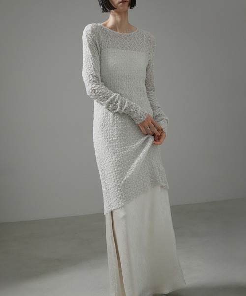 SALON adam et rope'(サロン アダム エ ロペ)の「【NIPPON CULTURE】クラウドレースワンピース(ワンピース・レディース・ライトグレー/オフホワイト/ブラック・FREE)」の8枚目の写真