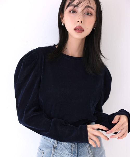 DONOBAN（ドノバン）の「フロッキーメッシュトップス（その他トップス・レディース・アイボリー/ネイビー/チャコール/ブラウン/ピンク・ONE）」の4枚目の写真