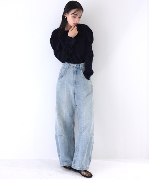 DONOBAN（ドノバン）の「フロッキーメッシュトップス（その他トップス・レディース・アイボリー/ネイビー/チャコール/ブラウン/ピンク・ONE）」の6枚目の写真