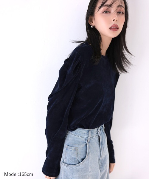 DONOBAN（ドノバン）の「フロッキーメッシュトップス（その他トップス・レディース・アイボリー/ネイビー/チャコール/ブラウン/ピンク・ONE）」の7枚目の写真