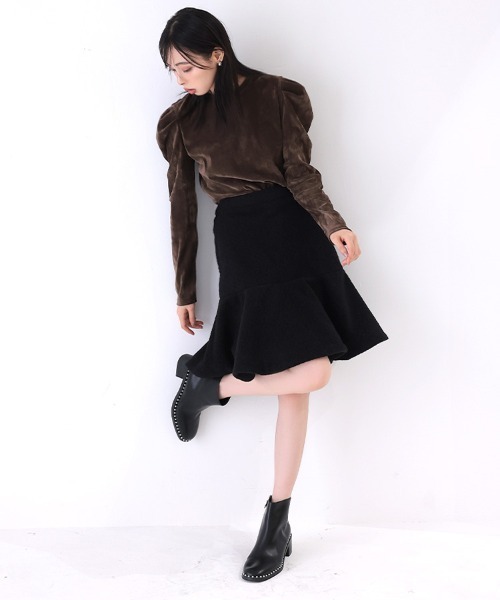 DONOBAN（ドノバン）の「フロッキーメッシュトップス（その他トップス・レディース・アイボリー/ネイビー/チャコール/ブラウン/ピンク・ONE）」の14枚目の写真