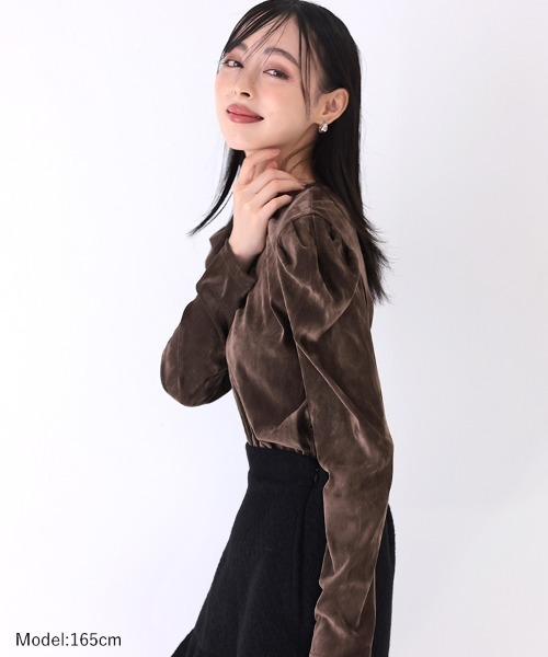 DONOBAN（ドノバン）の「フロッキーメッシュトップス（その他トップス・レディース・アイボリー/ネイビー/チャコール/ブラウン/ピンク・ONE）」の15枚目の写真