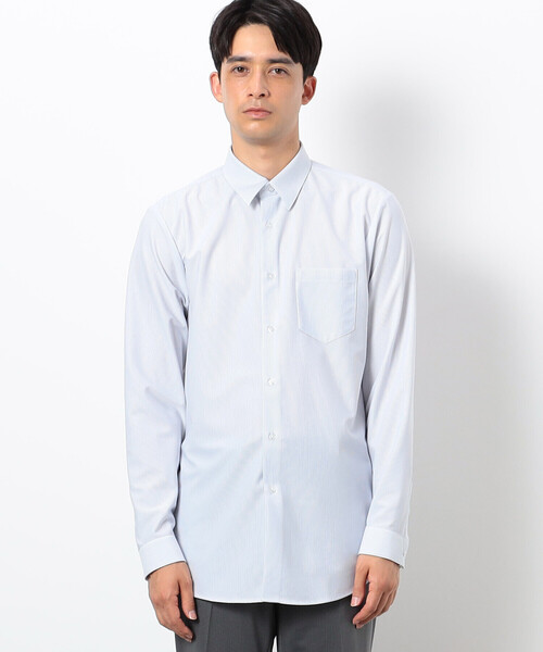 COMME CA ISM(コムサイズム)の「トリコットストライプ レギュラーカラー ドレスシャツ(ビジネスシャツ・メンズ・ネイビー・SMALL/MEDIUM/LARGE/X-LARGE)」の4枚目の写真