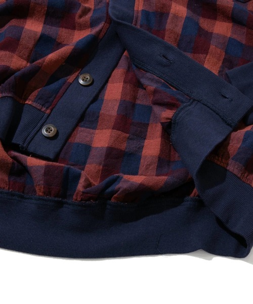 CUBE SUGAR/キューブシュガー　チェックリブVネックカーディガン