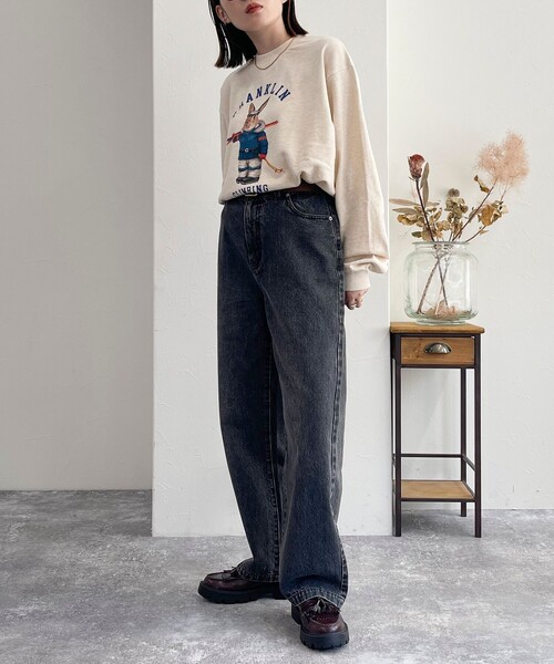 fredy emue（フレディエミュ）の「【Franklin Climbing/ フランクリン クライミング】うさぎスキー クルーネックスウェット（スウェット・レディース・アイボリー/ライトグレー/チャコールグレー・38）」の6枚目の写真