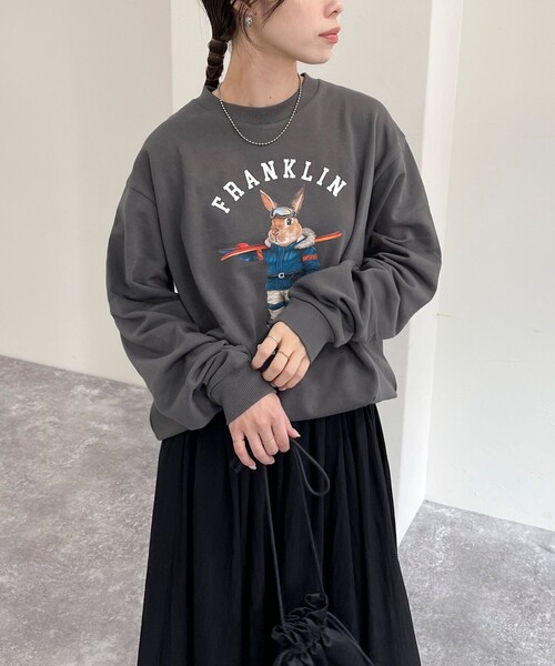 fredy emue（フレディエミュ）の「【Franklin Climbing/ フランクリン クライミング】うさぎスキー クルーネックスウェット（スウェット・レディース・アイボリー/ライトグレー/チャコールグレー・38）」の20枚目の写真