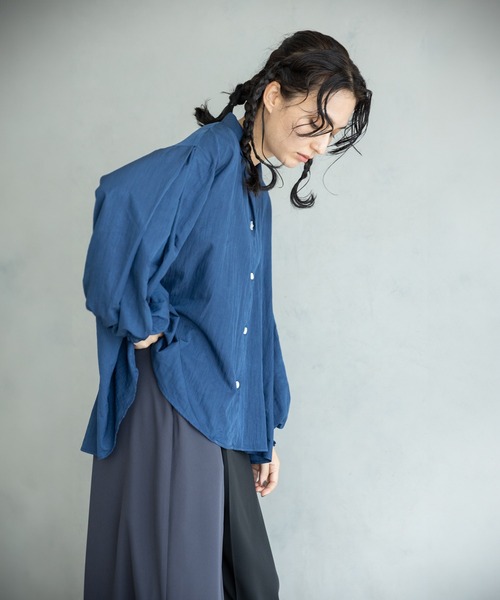 OSMOSIS(オズモーシス)の「ワッシャーオープンカラーブラウス(シャツ/ブラウス・レディース・ホワイト/ブラック/ネイビー・ONE SIZE)」の9枚目の写真