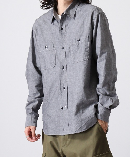 FUNALIVE（ファンアライブ）の「ALCARZA ダンガリーワークシャツ（シャツ/ブラウス・メンズ・ホワイト/ブルー/ネイビー/ブラック・XL/M/L）」の12枚目の写真