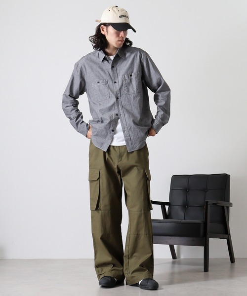 FUNALIVE（ファンアライブ）の「ALCARZA ダンガリーワークシャツ（シャツ/ブラウス・メンズ・ホワイト/ブルー/ネイビー/ブラック・XL/M/L）」の13枚目の写真