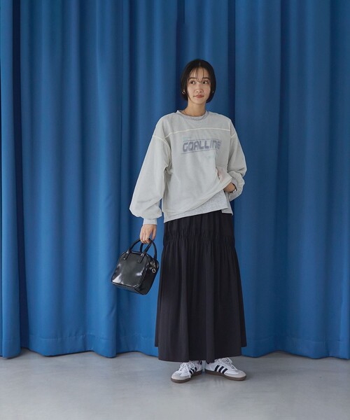 セール】チュールレイヤードロゴプリント裏毛スウェット（スウェット