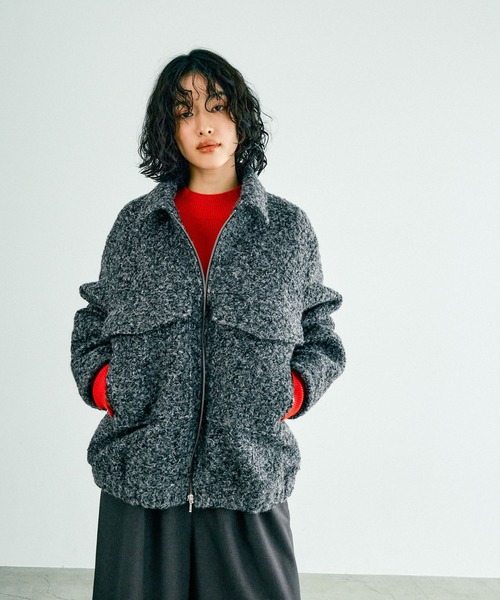 LEPSIM（レプシィム）の「プードルブークレーブルゾン　147749（ブルゾン・レディース・グレー/チャコールグレー/ダークブラウン・FREE）」の2枚目の写真