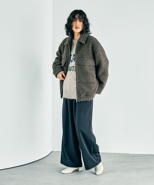 LEPSIM（レプシィム）の「プードルブークレーブルゾン　147749（ブルゾン・レディース・グレー/チャコールグレー/ダークブラウン・FREE）」の17枚目の写真