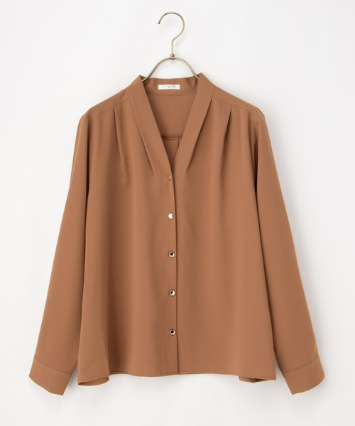 抗菌防臭】Vネックブラウス（シャツ/ブラウス）｜Honeys（ハニーズ