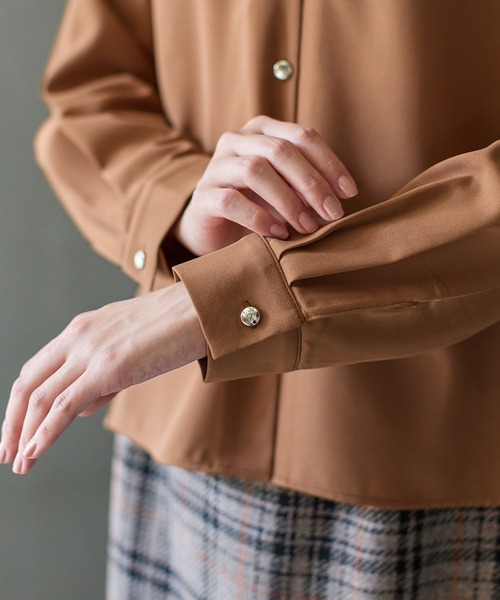 抗菌防臭】Vネックブラウス（シャツ/ブラウス）｜Honeys（ハニーズ