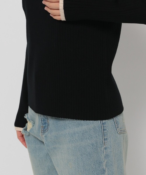 LOWRYS FARM（ローリーズファーム）の「ハイショクニットプルオーバーＬＳ　116694（ニット/セーター・レディース・ブラック系その他/ブラック/カーキ/アイボリー・FREE）」の10枚目の写真