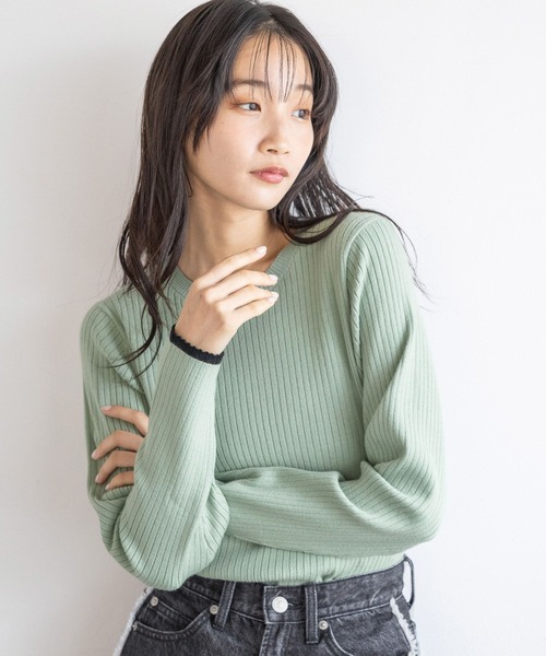 LOWRYS FARM（ローリーズファーム）の「ハイショクニットプルオーバーＬＳ　116694（ニット/セーター・レディース・ブラック系その他/ブラック/カーキ/アイボリー・FREE）」の20枚目の写真