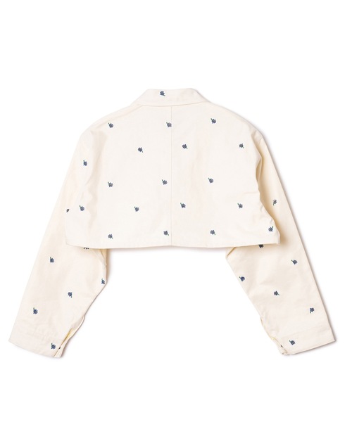 NON TOKYO（ノントーキョー）の「FLOWER EMBROIDERY SHORT COVERALL ( feat.UNIVERSALOVERALL)（デニムジャケット・レディース・キャメル/アイボリー/ブラック・1/2）」の15枚目の写真