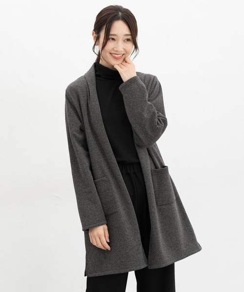 ジャックバニー　薄手カーディガン　ニット　6 グレーベージュ PENNEYS（ぺニーズ）別注ジャカードシャギーニットカーディガン