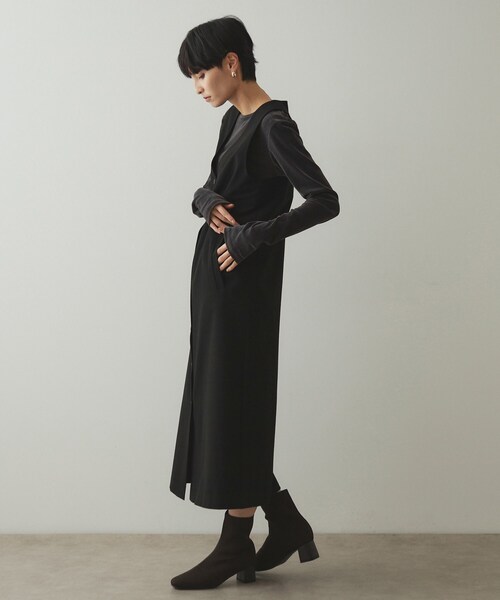 OPAQUE.CLIP（オペークドットクリップ）の「◆《CLASSY掲載》シアーベロアトップス【洗濯機洗い可】（Tシャツ/カットソー・レディース・ブラック/ブルーグリーン/オフホワイト/チャコールグレー・38/40/42）」の8枚目の写真