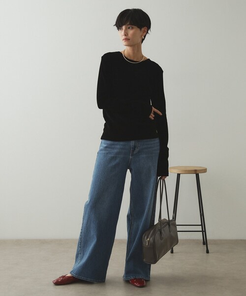 セール】《CLASSY掲載》シアーベロアトップス【洗濯機洗い可】（T