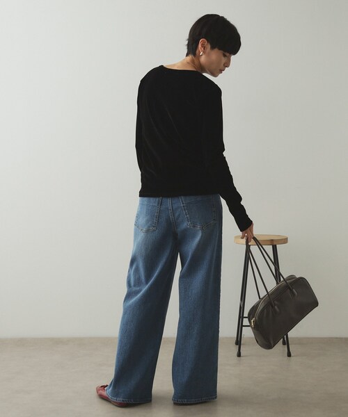 セール】《CLASSY掲載》シアーベロアトップス【洗濯機洗い可】（T