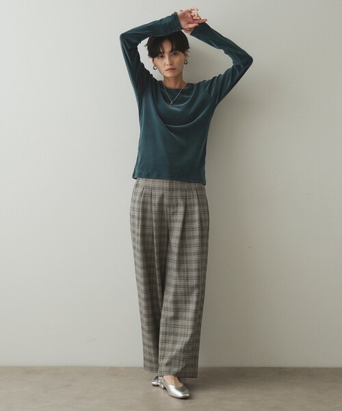 セール】《CLASSY掲載》シアーベロアトップス【洗濯機洗い可】（T