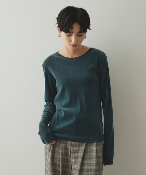 セール】《CLASSY掲載》シアーベロアトップス【洗濯機洗い可】（T