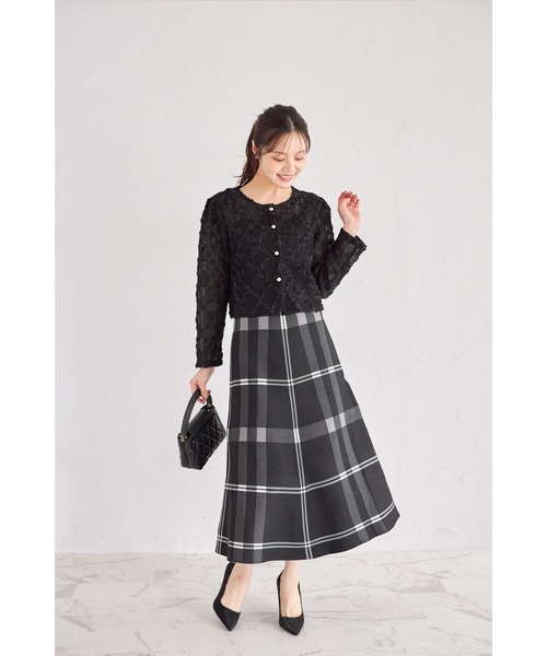 tocco closet（トッコ　クローゼット）の「【ZOZO限定】タータンチェックニットフレアスカート（スカート・レディース・オフホワイト/ネイビー/ブラック/レッド・M）」の19枚目の写真