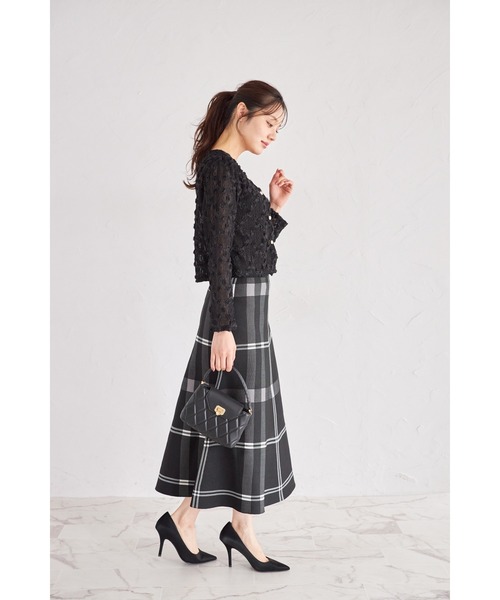 tocco closet（トッコ　クローゼット）の「【ZOZO限定】タータンチェックニットフレアスカート（スカート・レディース・オフホワイト/ネイビー/ブラック/レッド・M）」の22枚目の写真