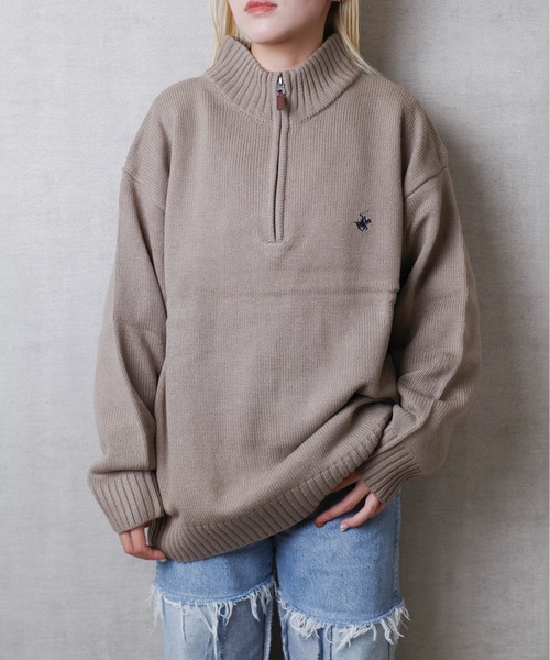 BEVERLY HILLS POLO CLUB(ビバリーヒルズポロクラブ)の「BEVERLY HILLS POLO CLUB / ハーフZIPニットPO / 4422-5751(ニット/セーター・レディース・ブラック系その他/ブルー系その他/モカ/ブラック/アイボリー/ワイン・X-LARGE)」の4枚目の写真