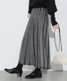 ジャカード フレア ニットスカート