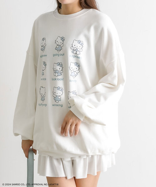 sanrio(サンリオ)の「HELLO KITTY スウェット(スウェット・レディース・ピンク/サックスブルー/オフホワイト・FREE)」の8枚目の写真