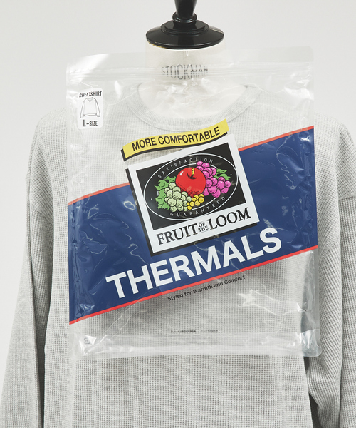 FRUIT OF THE LOOM(フルーツオブザルーム)の「【FRUIT OF THE LOOM/フルーツオブザルーム】FTL サーマルスウェット(Tシャツ/カットソー・メンズ・ネイビー/ホワイト/ブラック/グレー・XL/M/L)」の9枚目の写真