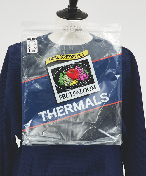 FRUIT OF THE LOOM(フルーツオブザルーム)の「【FRUIT OF THE LOOM/フルーツオブザルーム】FTL サーマルスウェット(Tシャツ/カットソー・メンズ・ネイビー/ホワイト/ブラック/グレー・XL/M/L)」の13枚目の写真
