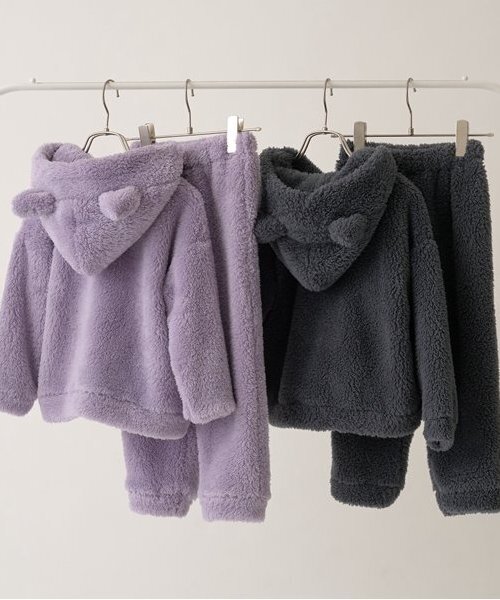 セール】【ルームウェア】【ふわふわボア】うさぎ&ねこパーカー&パンツ
