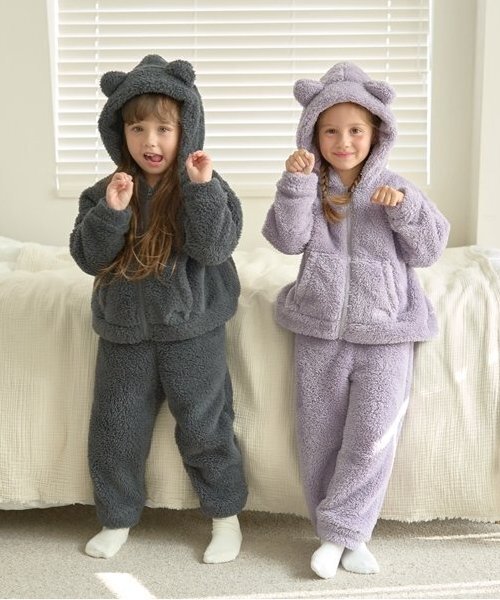 セール】【ルームウェア】【ふわふわボア】うさぎ&ねこパーカー&パンツ