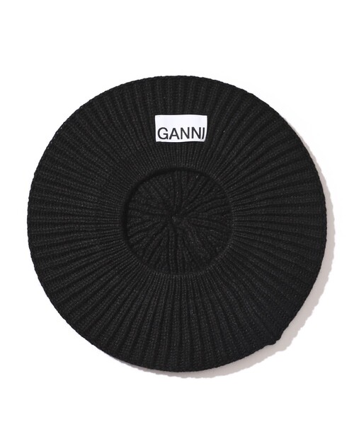 GANNI（ガニー）の「GANNI/ガニー STRUCTURED RIB BERET / A4430 / ウールリブニットベレー（ハンチング/ベレー帽・レディース・ベージュ/グレー/ブラック・ONE SIZE）」の5枚目の写真