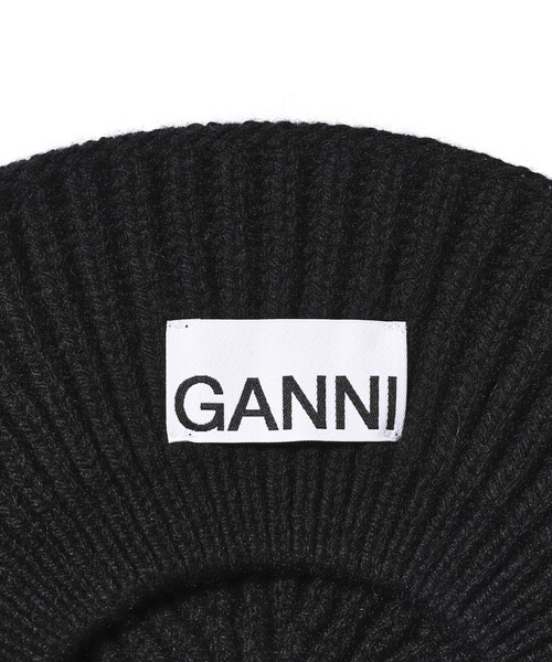 GANNI（ガニー）の「GANNI/ガニー STRUCTURED RIB BERET / A4430 / ウールリブニットベレー（ハンチング/ベレー帽・レディース・ベージュ/グレー/ブラック・ONE SIZE）」の6枚目の写真