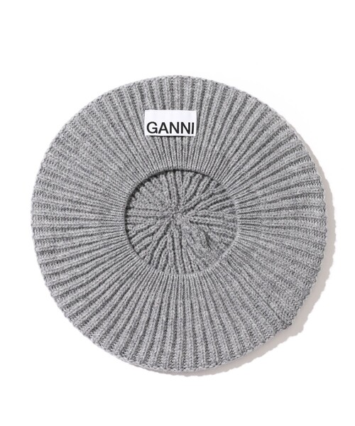GANNI（ガニー）の「GANNI/ガニー STRUCTURED RIB BERET / A4430 / ウールリブニットベレー（ハンチング/ベレー帽・レディース・ベージュ/グレー/ブラック・ONE SIZE）」の10枚目の写真