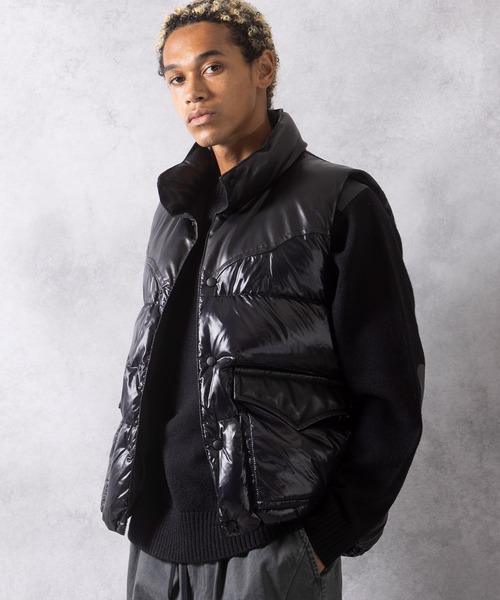 NUMBER (N)INE(ナンバーナイン)の「NUMBER (N)INE/ナンバーナイン COMBINATION DOWN VEST(ダウンベスト・メンズ・ブラック系1/ブラック・4/3/2)」の5枚目の写真