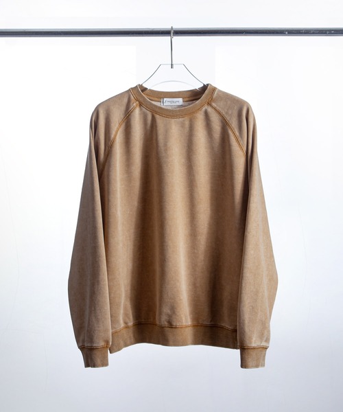 ZIP FIVE -White Line-(ジップファイブホワイトライン)の「【White Line】 裏毛 コンパクト ピグメント フェード スウェット / 短丈 スウェット(スウェット・メンズ・ブラック/杢グレー/ブラウン・LARGE/MEDIUM/X-LARGE)」の16枚目の写真