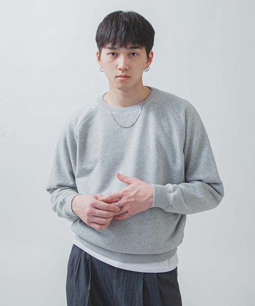 ZIP FIVE -White Line-(ジップファイブホワイトライン)の「【White Line】 裏毛 コンパクト ピグメント フェード スウェット / 短丈 スウェット(スウェット・メンズ・ブラック/杢グレー/ブラウン・LARGE/MEDIUM/X-LARGE)」の19枚目の写真