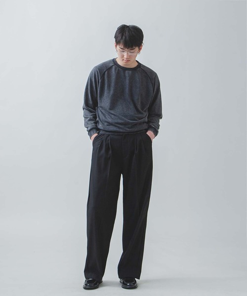 ZIP FIVE -White Line-(ジップファイブホワイトライン)の「【White Line】 裏毛 コンパクト ピグメント フェード スウェット / 短丈 スウェット(スウェット・メンズ・ブラック/杢グレー/ブラウン・LARGE/MEDIUM/X-LARGE)」の18枚目の写真