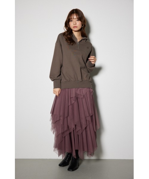 rienda(リエンダ)の「ビッグパーカーロゴスウェットトップス 春服 秋服 トレーナー(スウェット・レディース・ブラック/ブラウン/ライトブルー・FREE)」の5枚目の写真