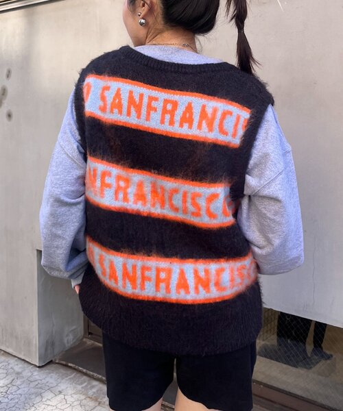 HELLO.SANFRANCISCO（ハローサンフランシスコ）の「【HELLO.SANFRANCISCO】ロゴジャガードニットベスト（ベスト・レディース・レッド/ブラック/グレー・ONE SIZE）」の14枚目の写真