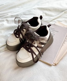 one after another NICE CLAUP | プラットフォームリボンカスタムスニーカー(スニーカー)