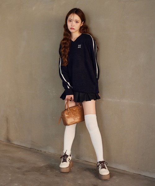 one after another NICE CLAUP(ワンアフターアナザーナイスクラップ)の「プラットフォームリボンカスタムスニーカー(スニーカー・レディース・アイボリー/モカ・S/M/L)」の6枚目の写真